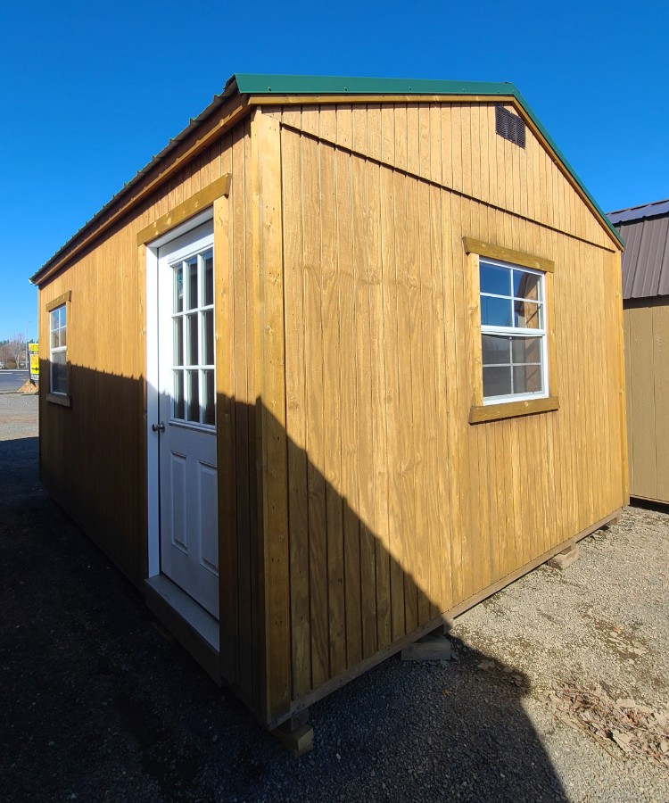 Utility - 14x16 Two-Room Cabin Custom Designed Shed, Double Pane Windows, Housewrap + Tar Paper