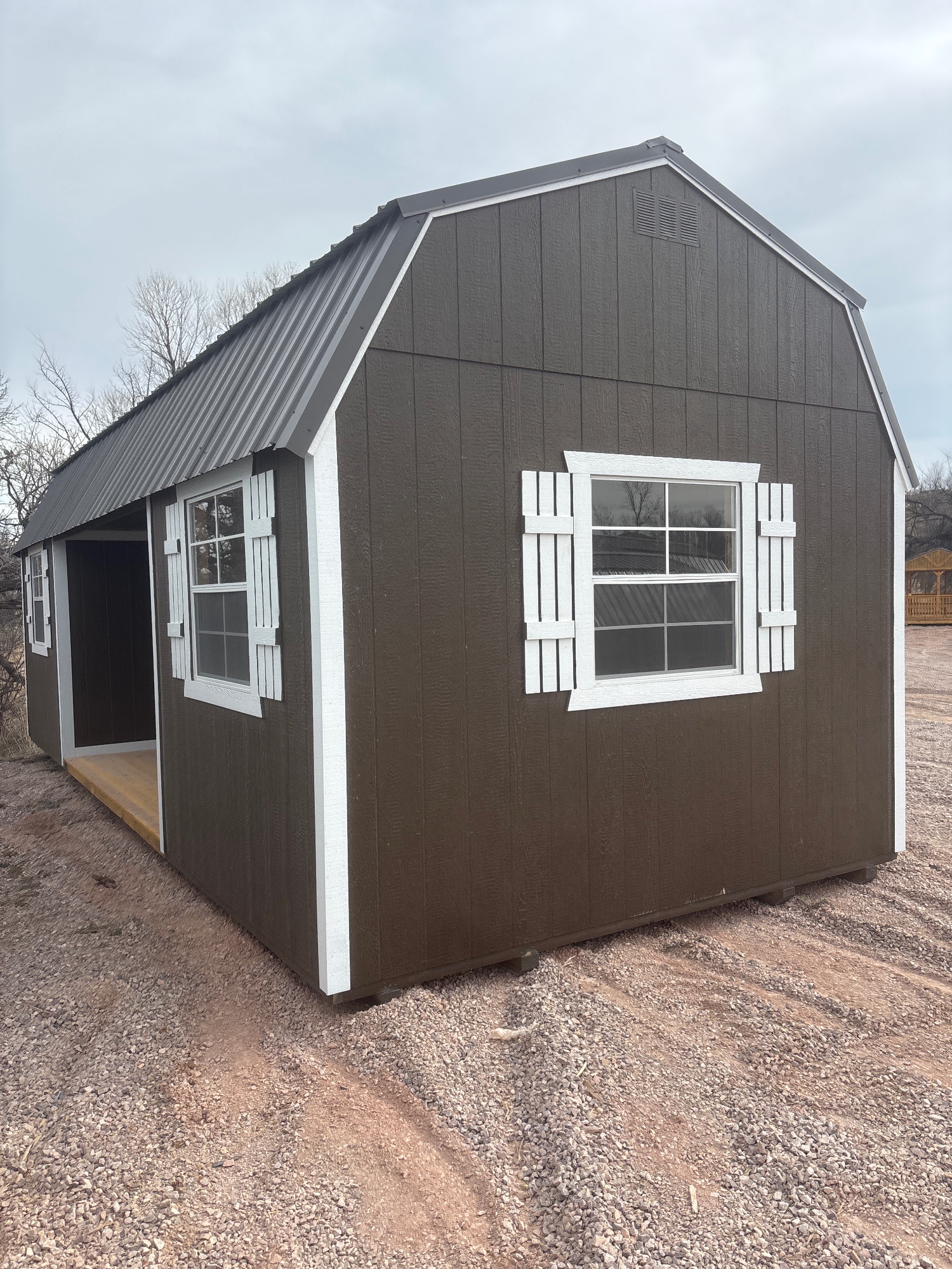Lofted Barn Center Porch - 12x28
