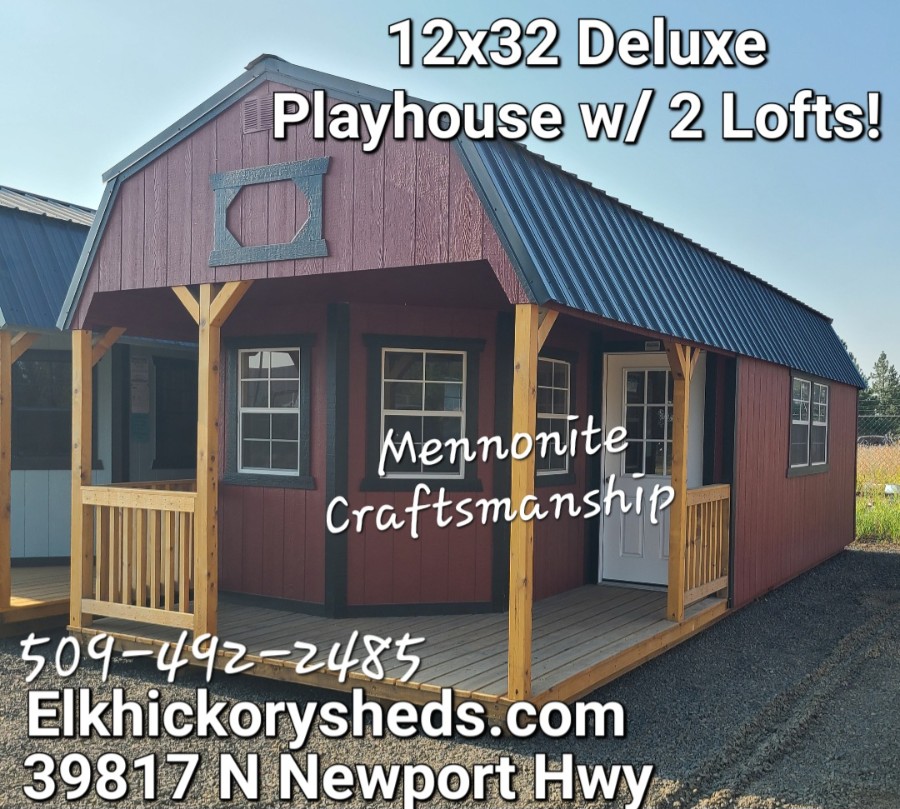 Lofted Barn Deluxe Playhouse - 12x32 w/ Extra large side windows! image 14