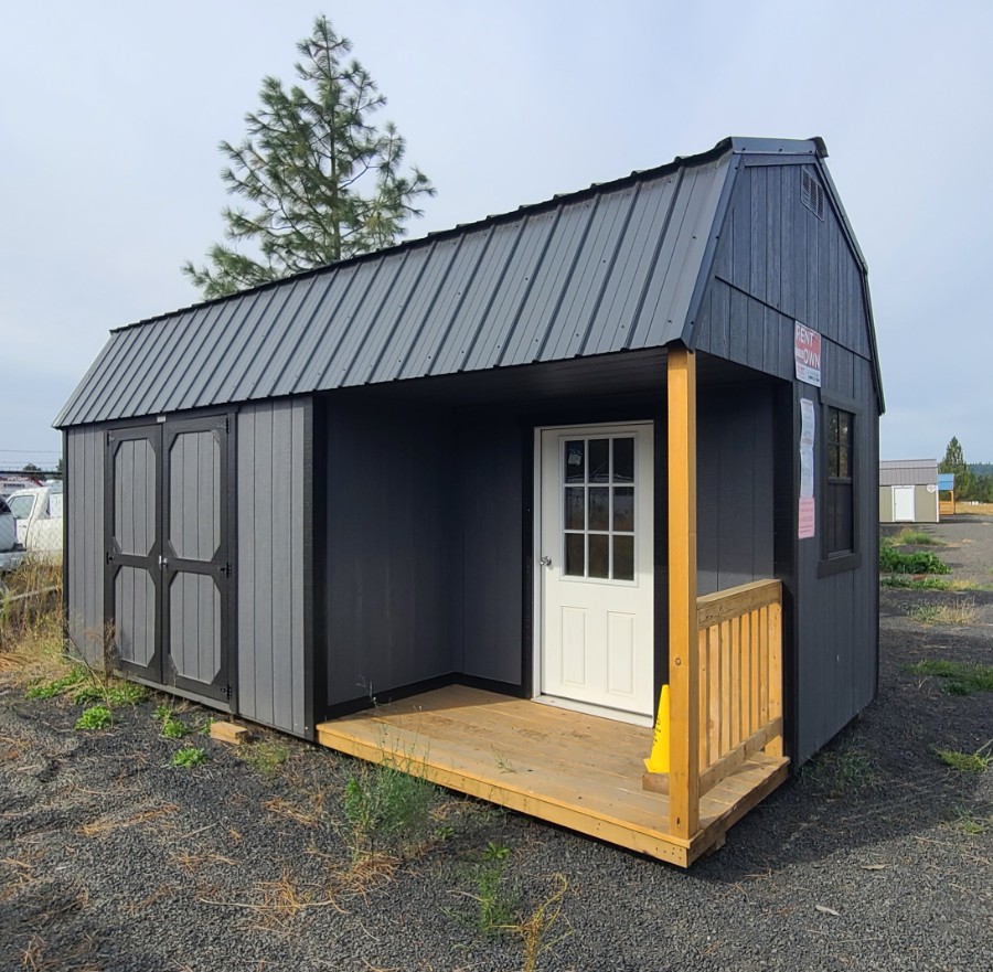 Lofted Barn Side Porch - 10x20 Playhouse w/ 2 Lofts, 2 Entrances!