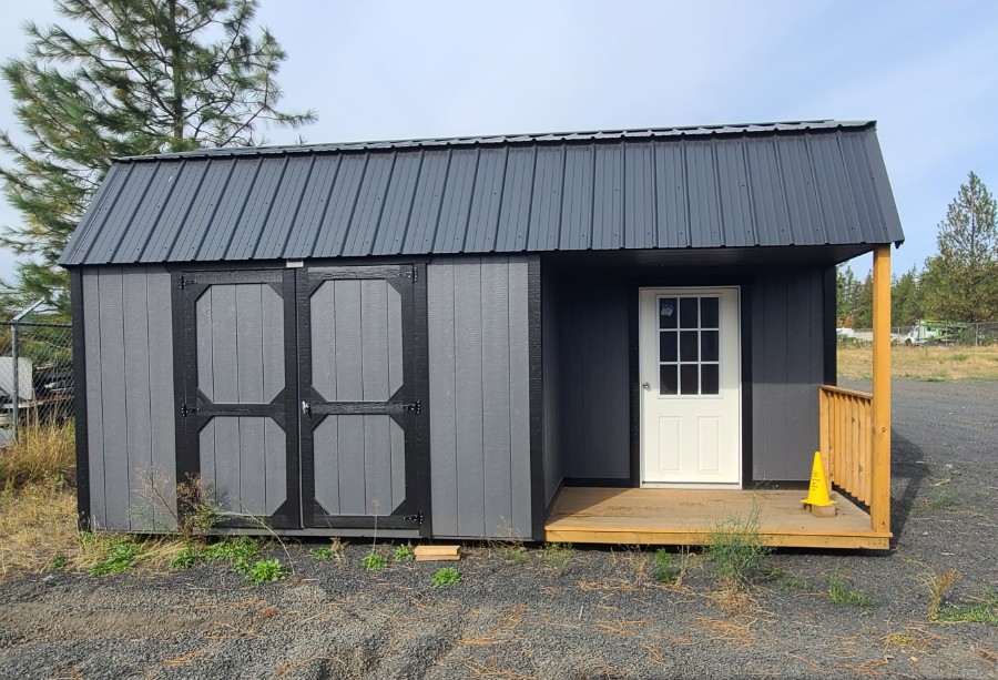 Lofted Barn Side Porch - 10x20 Playhouse w/ 2 Lofts, 2 Entrances! image 3