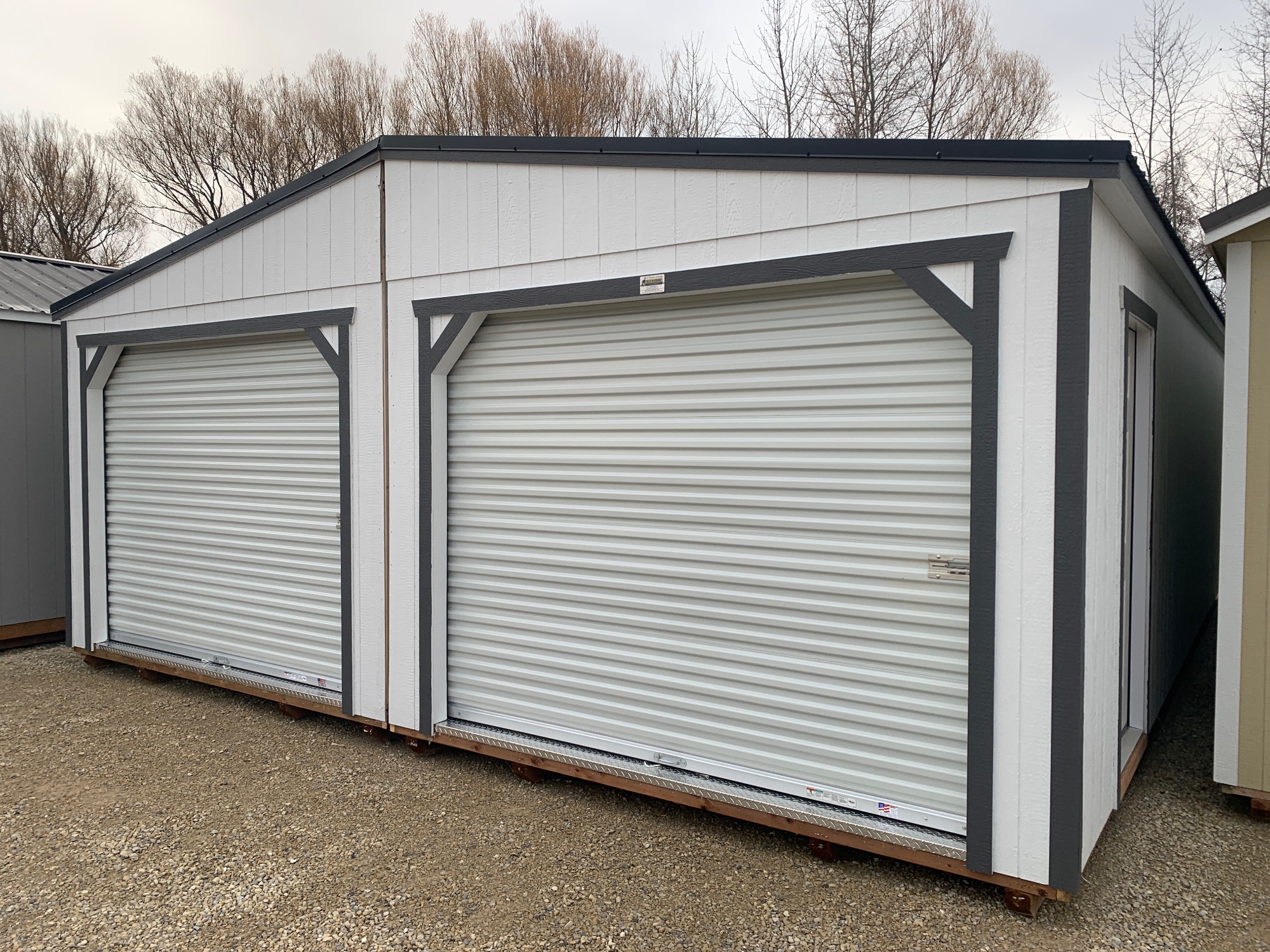 Double Wide Utility 9' Double Wide Garage - 24x28