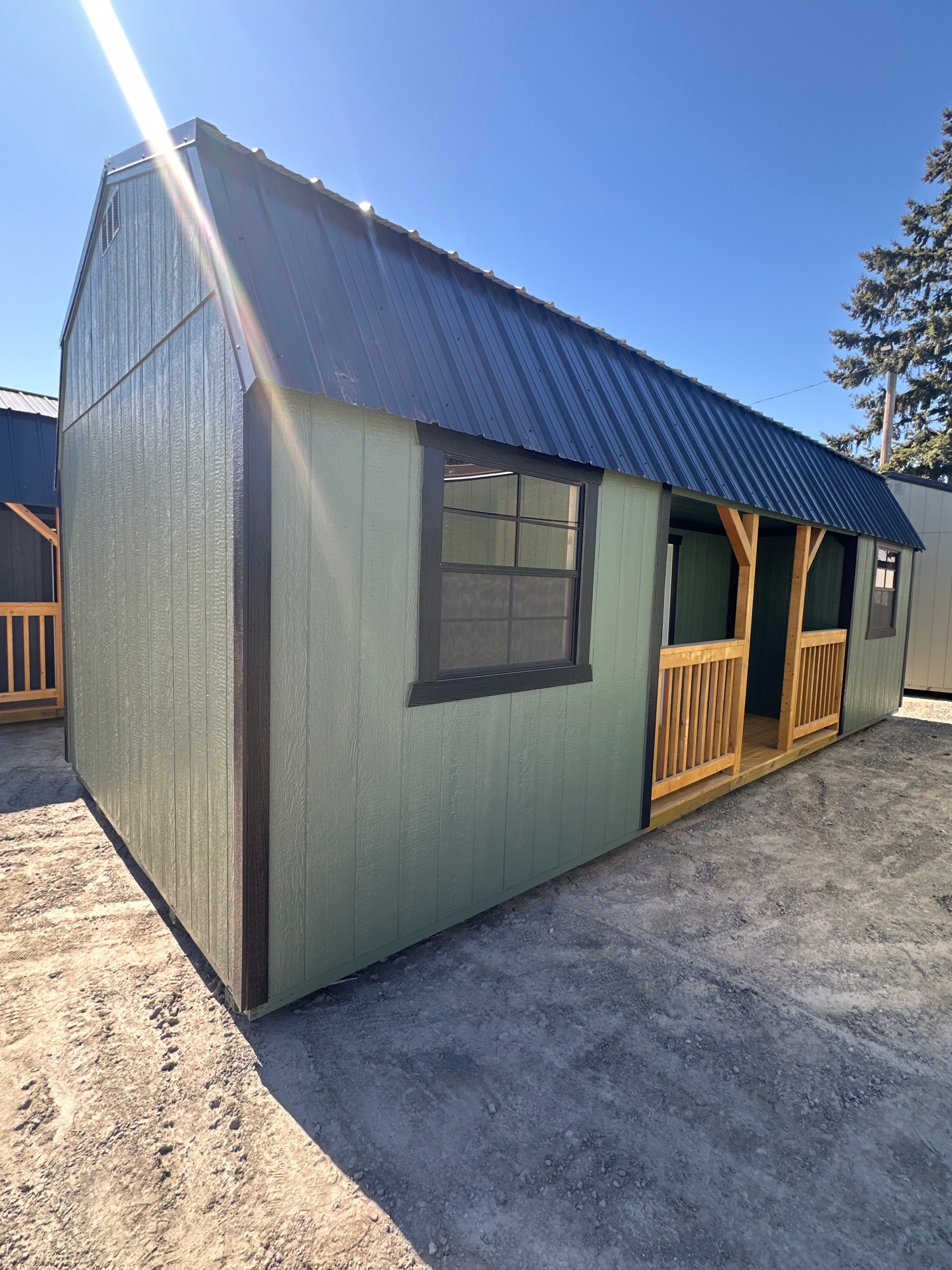 Lofted Barn Center Porch - 12x28