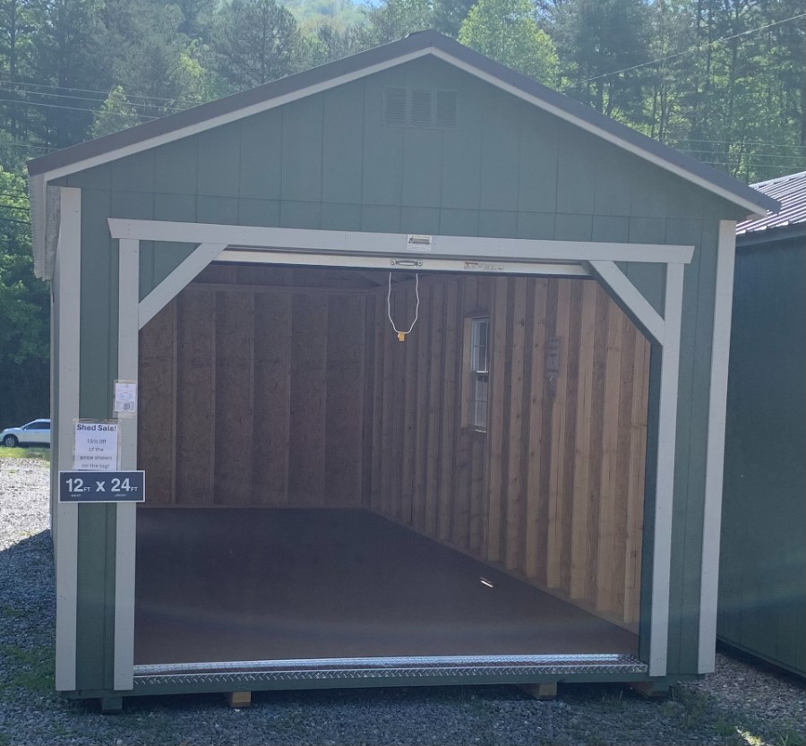Painted utility garage