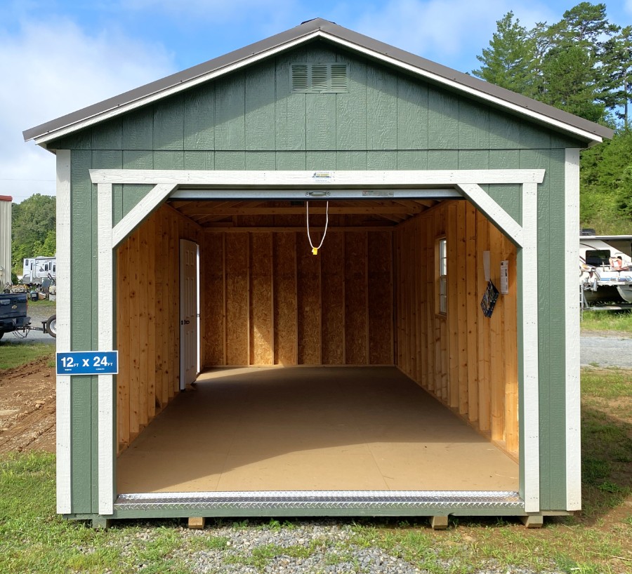 Painted utility garage