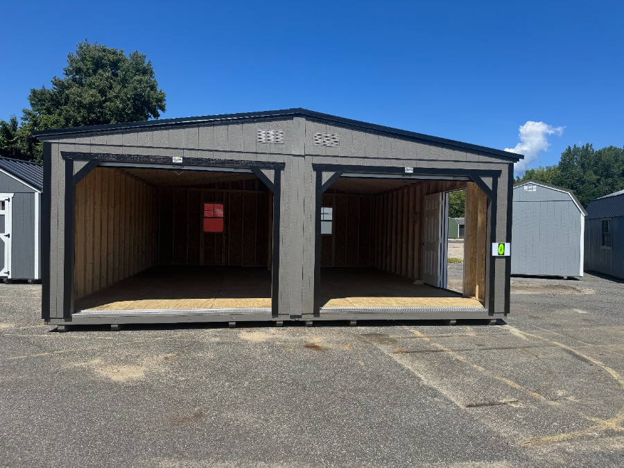 Double Wide Utility 9' Double Wide Garage - 24x24