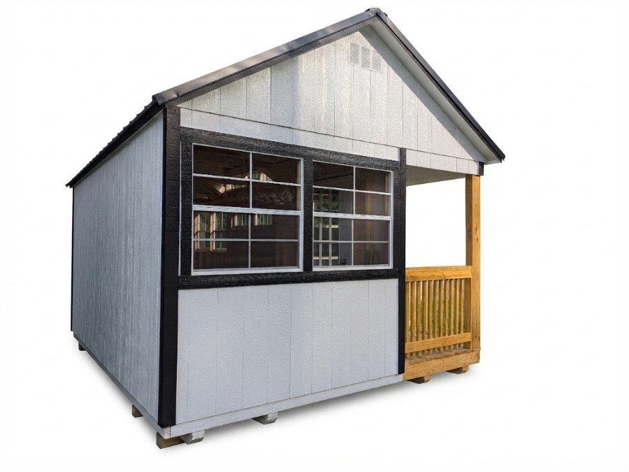 Utility Side Porch - 12x28 (In Stock) image 3