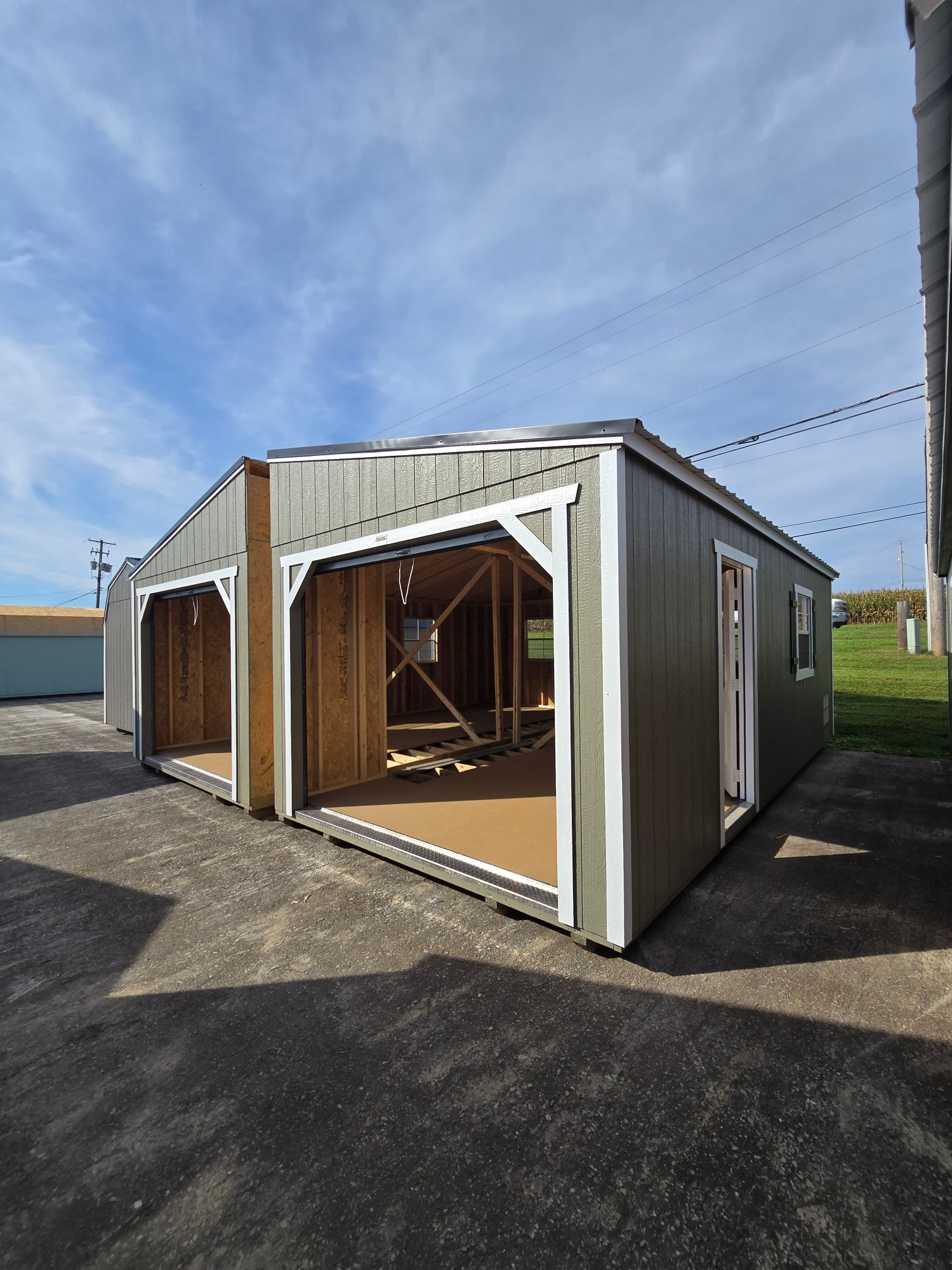 Double Wide Utility 9' Double Wide Garage - 24x24