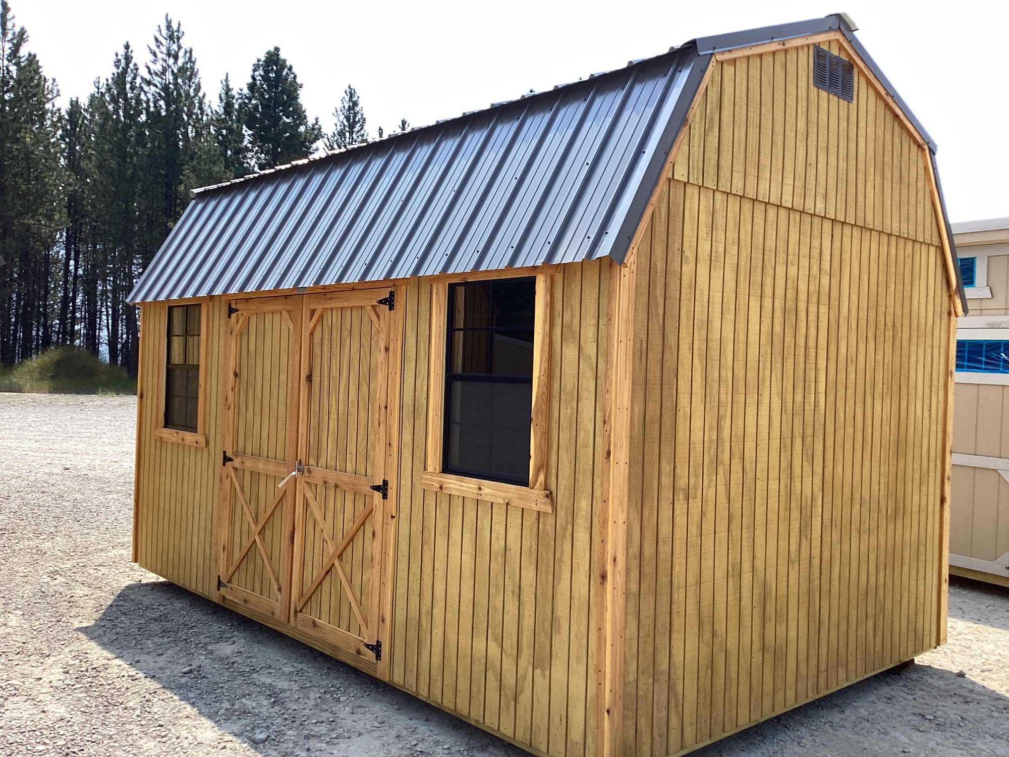 Lofted Barn - 10x16 - 2 Windows! 2 Lofts! WOOD STAIN image 11