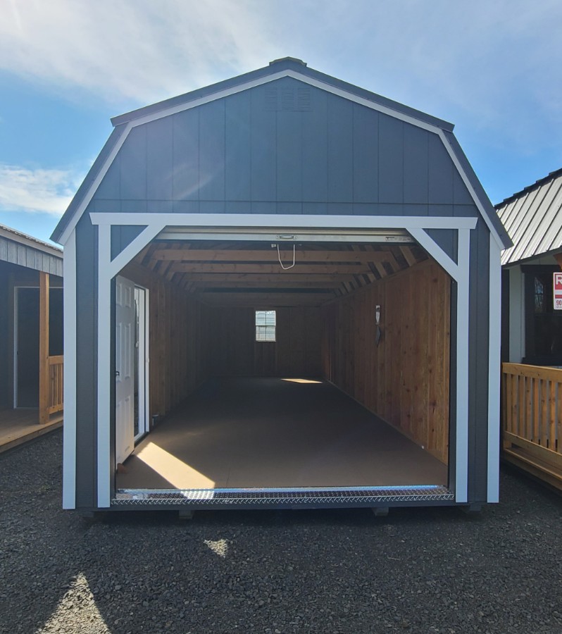 Lofted Barn Garage - 12x32 w/ Window, Man-Door & Roll-Up Door! image 2