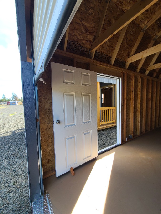 Lofted Barn Garage - 12x32 w/ Window, Man-Door & Roll-Up Door! image 4