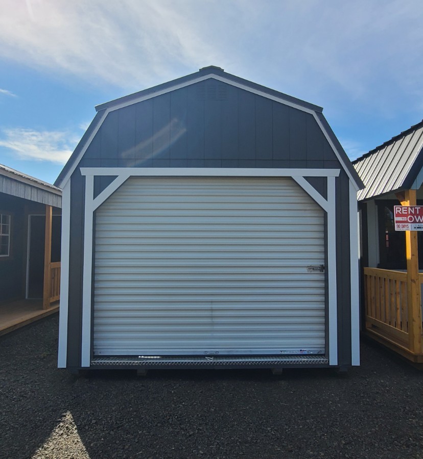 Lofted Barn Garage - 12x32 w/ Window, Man-Door & Roll-Up Door! image 6