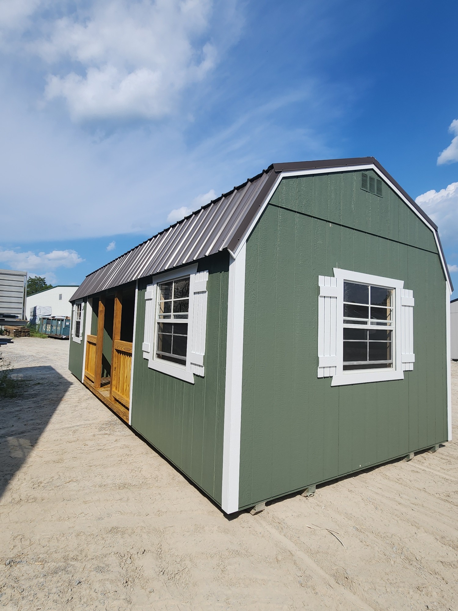 Lofted Barn Center Porch - 12x28