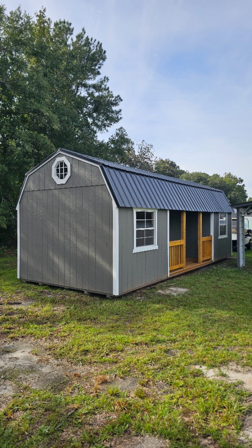 Lofted Barn Center Porch - 12x28