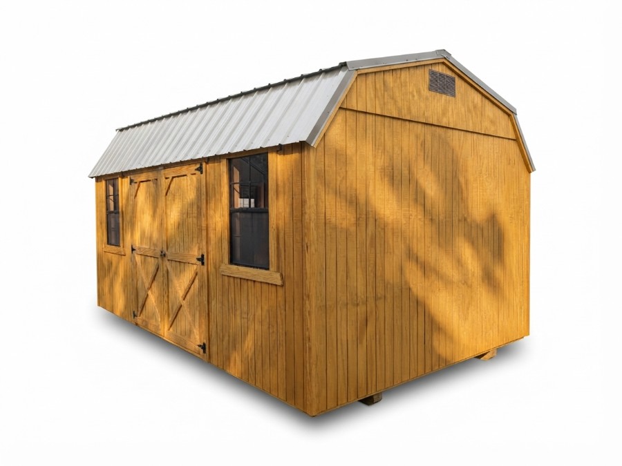 Side Lofted Barn -  10x16 - (Stained Treated Wood) - (In Stock)