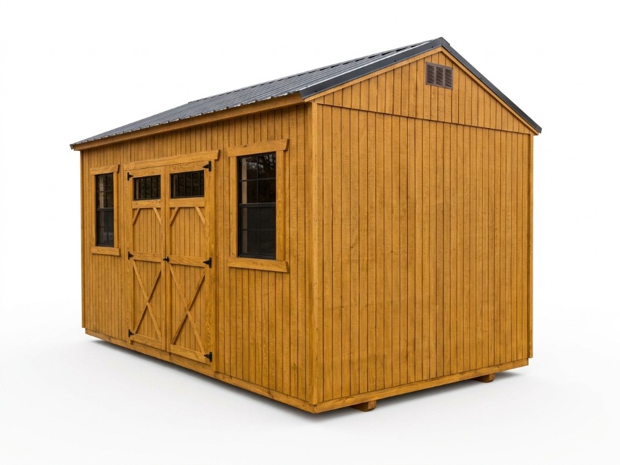 Side Utility -  10x16 - (Stained Treated Wood - Upgraded Flooring) - (In Stock)