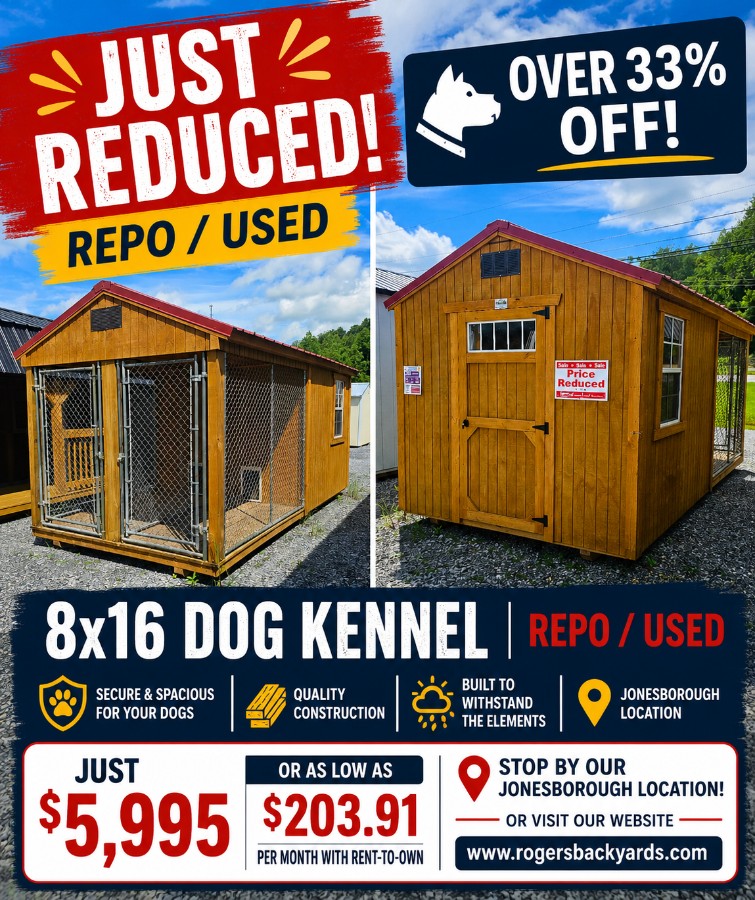 #6 Dog Kennel – 8×16 (REPO / USED)