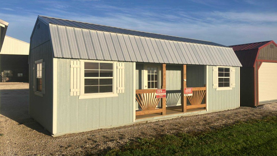 Lofted Barn Center Porch - 12x28 image 10
