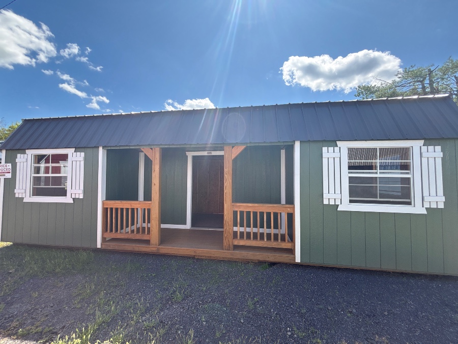 Lofted Barn Center Porch - 12X28