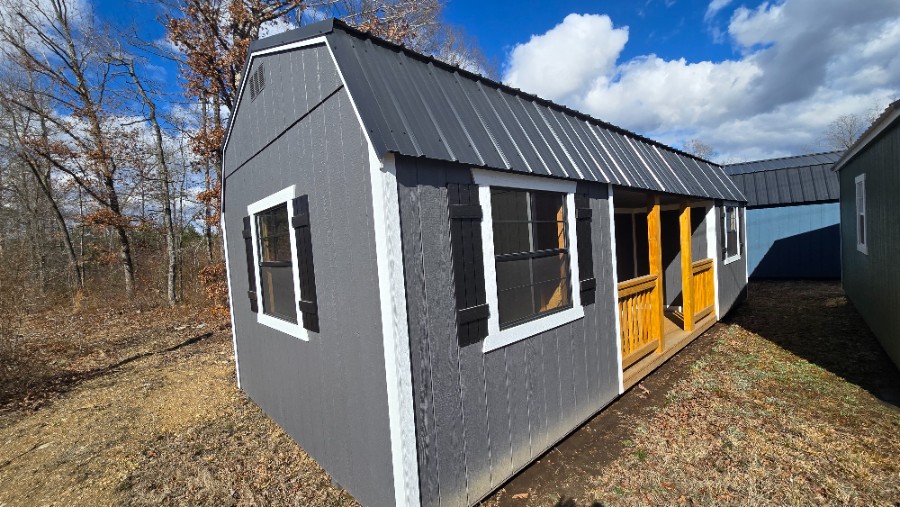 Lofted Barn Center Porch - 12x28 image 2