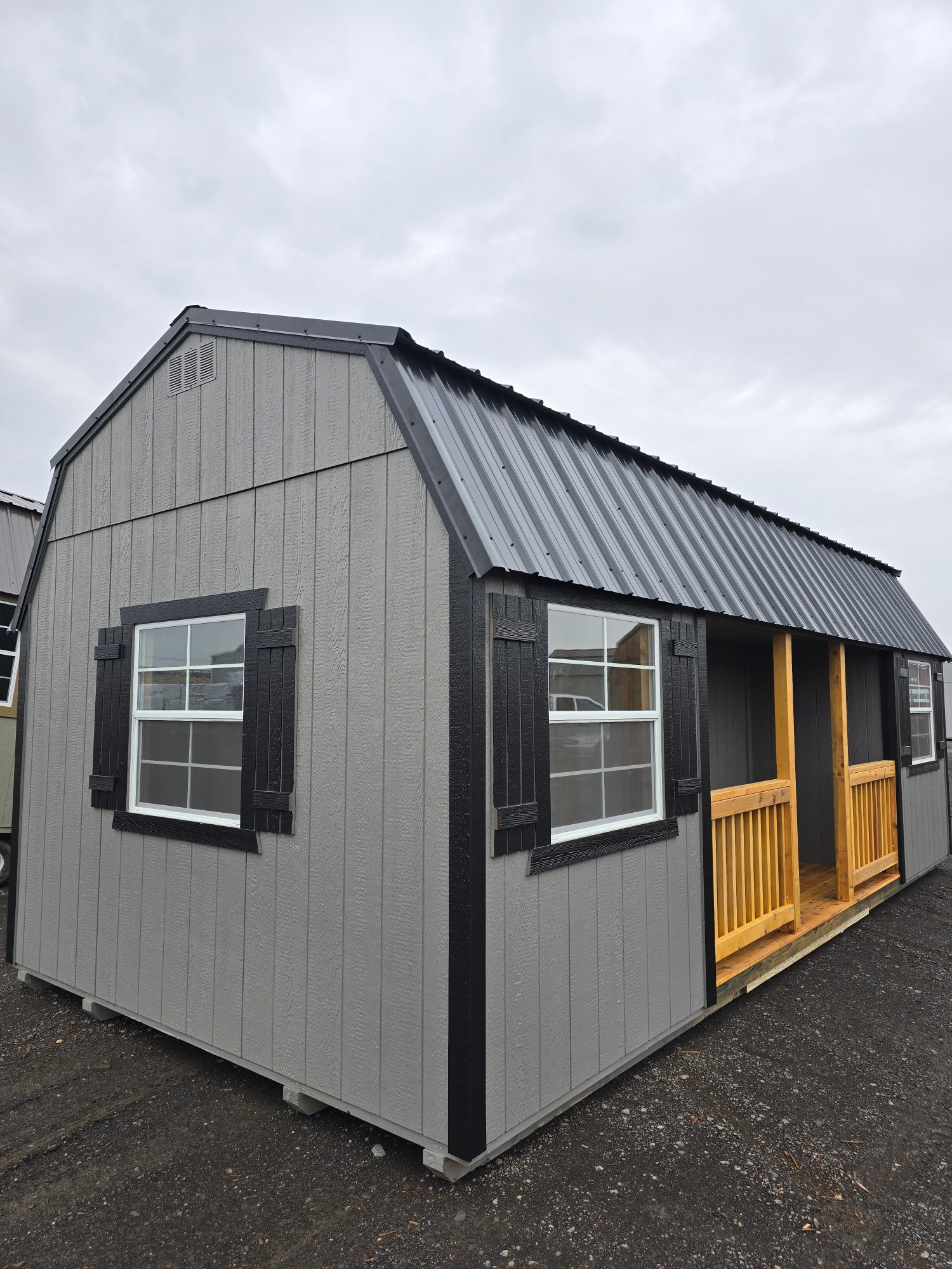 Lofted Barn Center Porch - 12x24